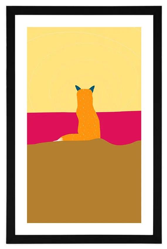 Αφίσα με παρπαστού Παράξενη αλεπού - 60x90 white