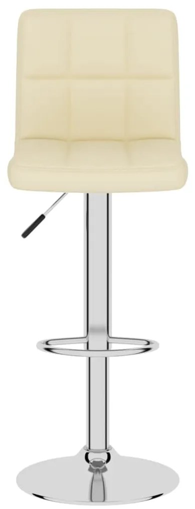 vidaXL Σκαμπό Μπαρ Κρεμ Υφασμάτινο