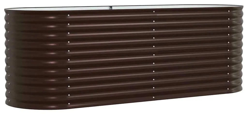 vidaXL Υπερυψωμένη Ζαρντινιέρα Καφέ 240 x 80 x 81 cm Ατσάλι