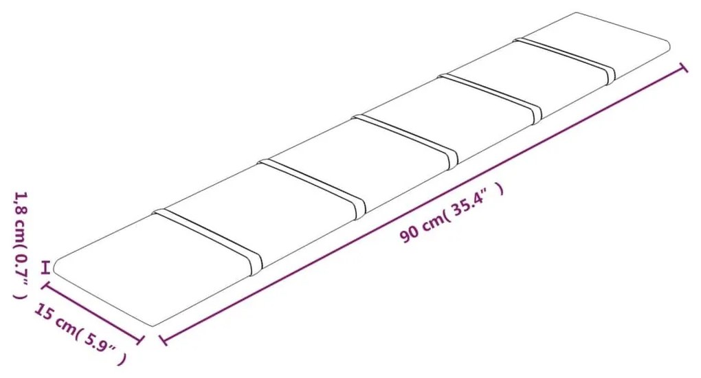 Πάνελ Τοίχου 12 τεμ. Καφέ 90x15 εκ. 1,62 μ² Βελούδινα - Καφέ