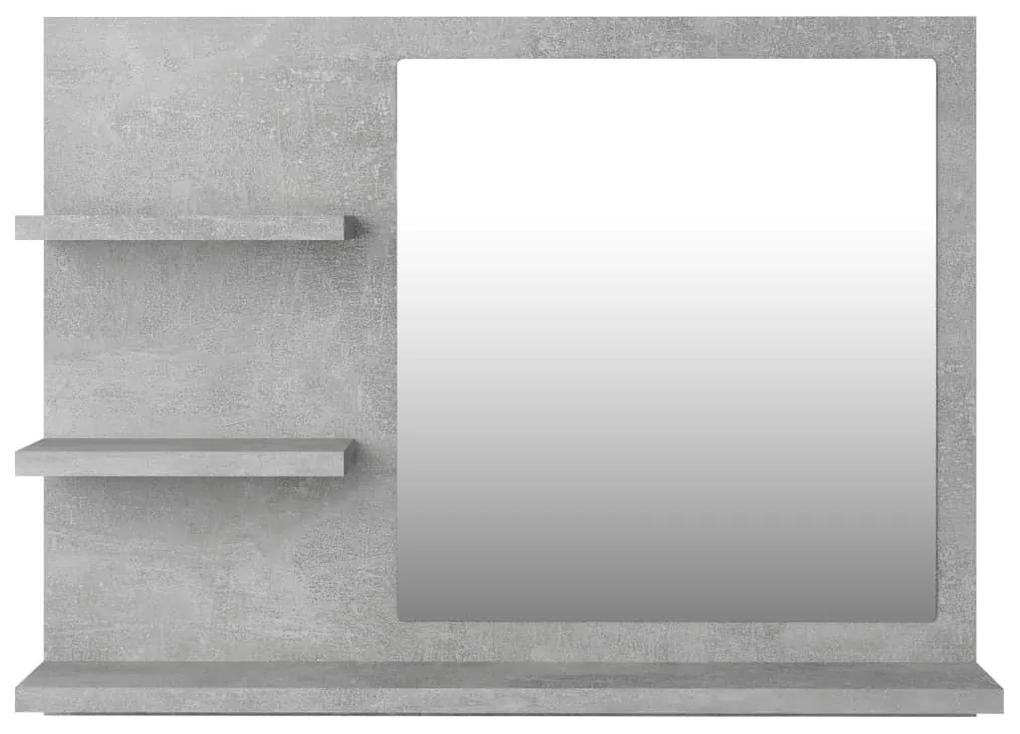 Καθρέφτης Μπάνιου Γκρι Σκυροδέματος 60x10,5x45 εκ. Μοριοσανίδα - Γκρι