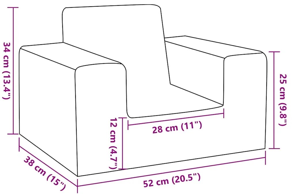 vidaXL Καναπές Παιδικός Μπλε από Μαλακό Βελουτέ Ύφασμα
