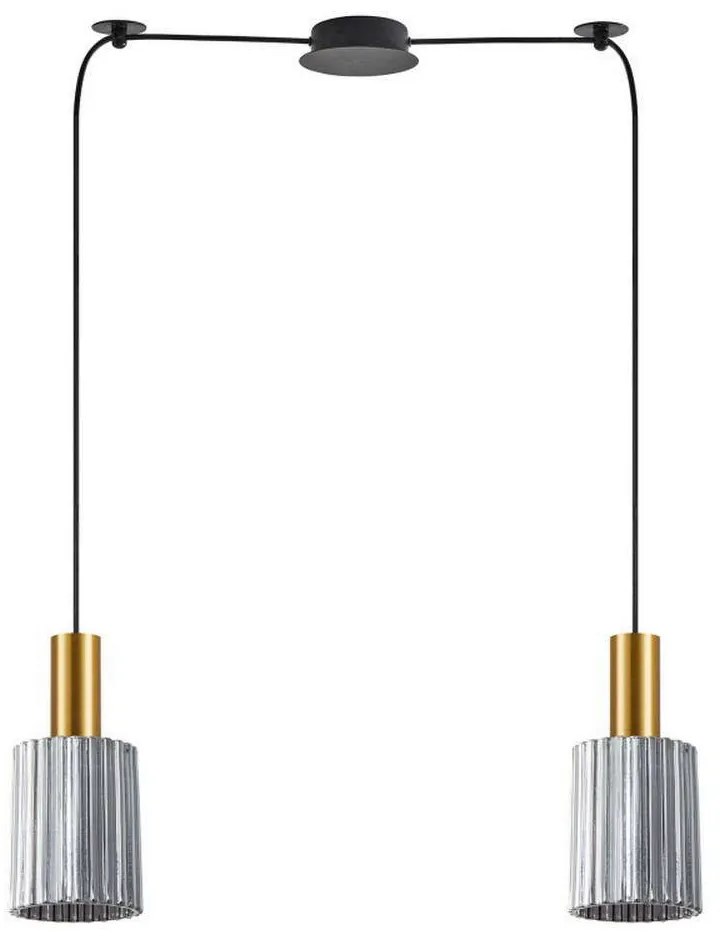 Φωτιστικό Οροφής Adept Tube 77-8577 12x15/300cm 2xE27 60W Smoke-Gold Homelighting