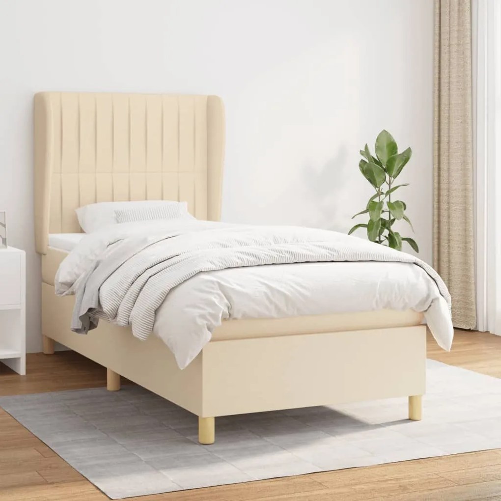 ΚΡΕΒΑΤΙ BOXSPRING ΜΕ ΣΤΡΩΜΑ ΚΡΕΜ 80 X 200 ΕΚ. ΥΦΑΣΜΑΤΙΝΟ 3128642