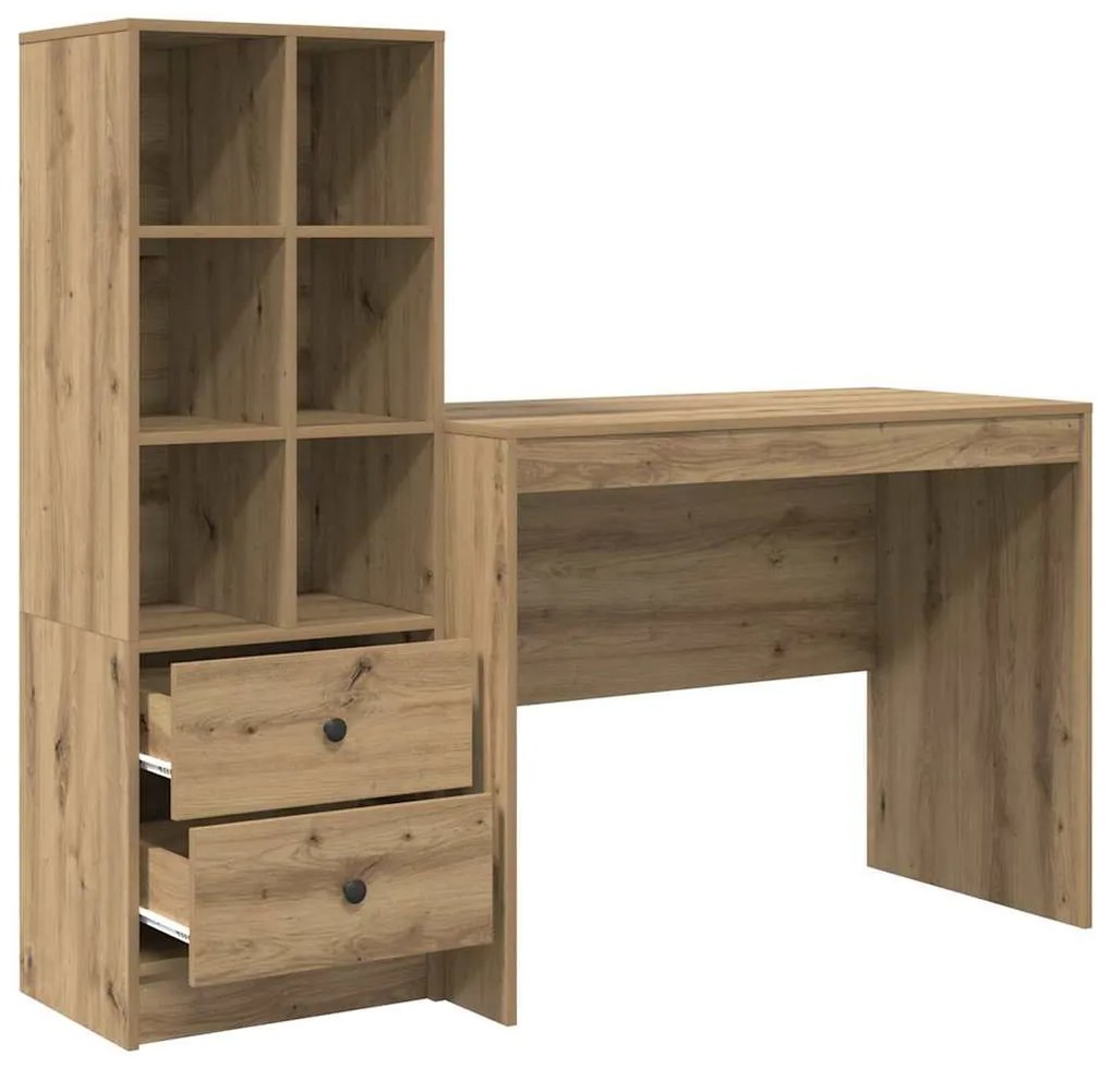 vidaXL Γραφείο με αποθηκευτικό χώρο με συρτάρι 2 pcs artisan δρυς