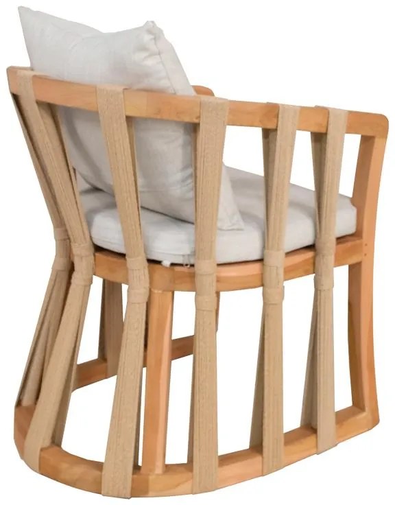 Πολυθρόνα Morani σκελετός teak ξύλο και ύφασμα σε φυσική απόχρωση 61x66x75εκ 61x66x75 εκ.