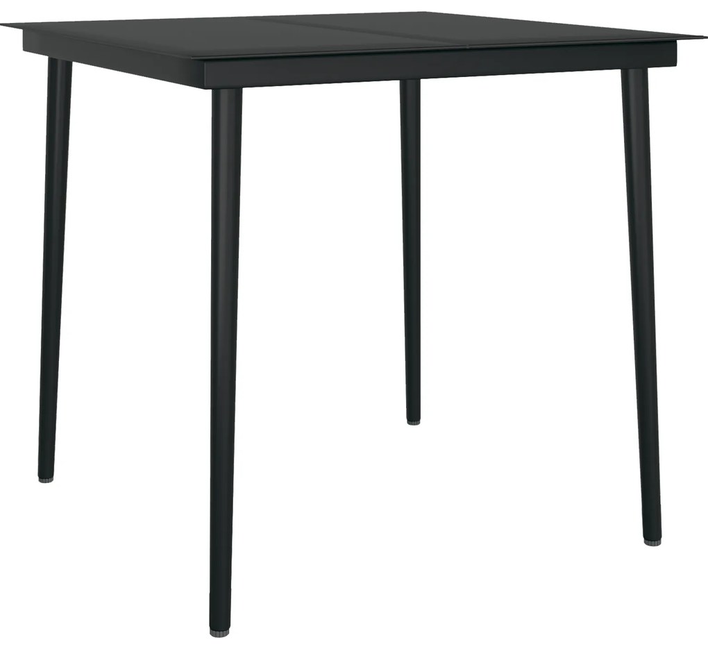vidaXL Σετ τραπεζαρίας 5 pcs Ανοιχτό γκρι και Μαύρο 80 cm x 80 cm