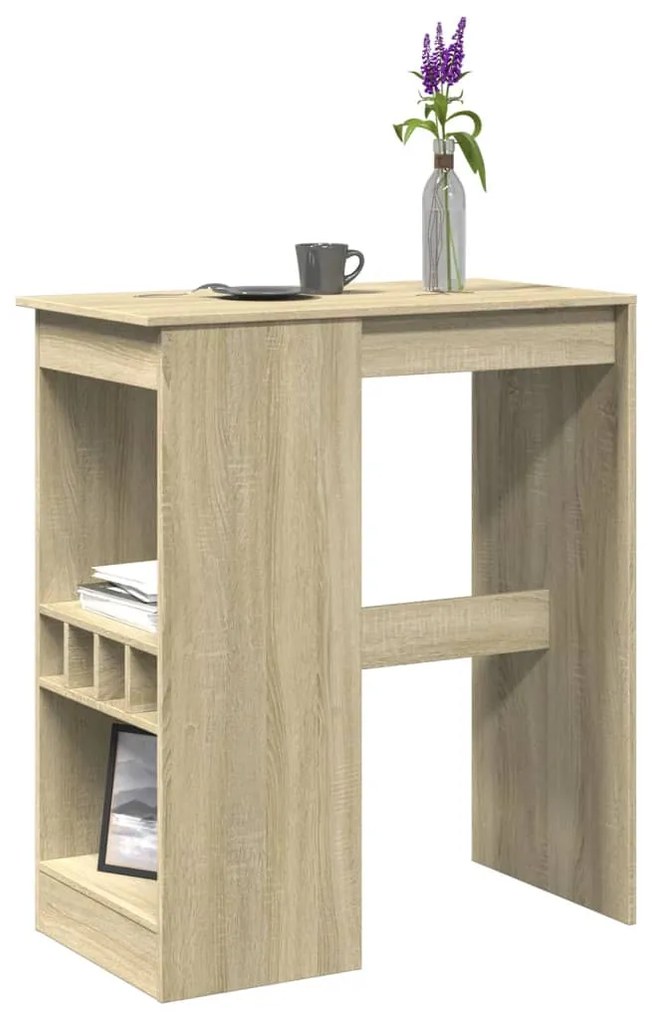 Τραπέζι Μπαρ με Ράγες Sonoma Δρυς 90x47,5x103,5εκ Επεξεργ. Ξύλο