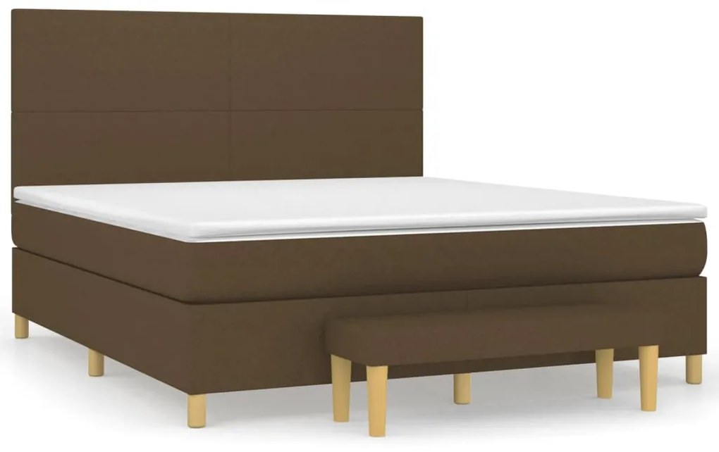 ΚΡΕΒΑΤΙ BOXSPRING ΜΕ ΣΤΡΩΜΑ ΣΚΟΥΡΟ ΚΑΦΕ 180X200 ΕΚ ΥΦΑΣΜΑΤΙΝΟ 3137016