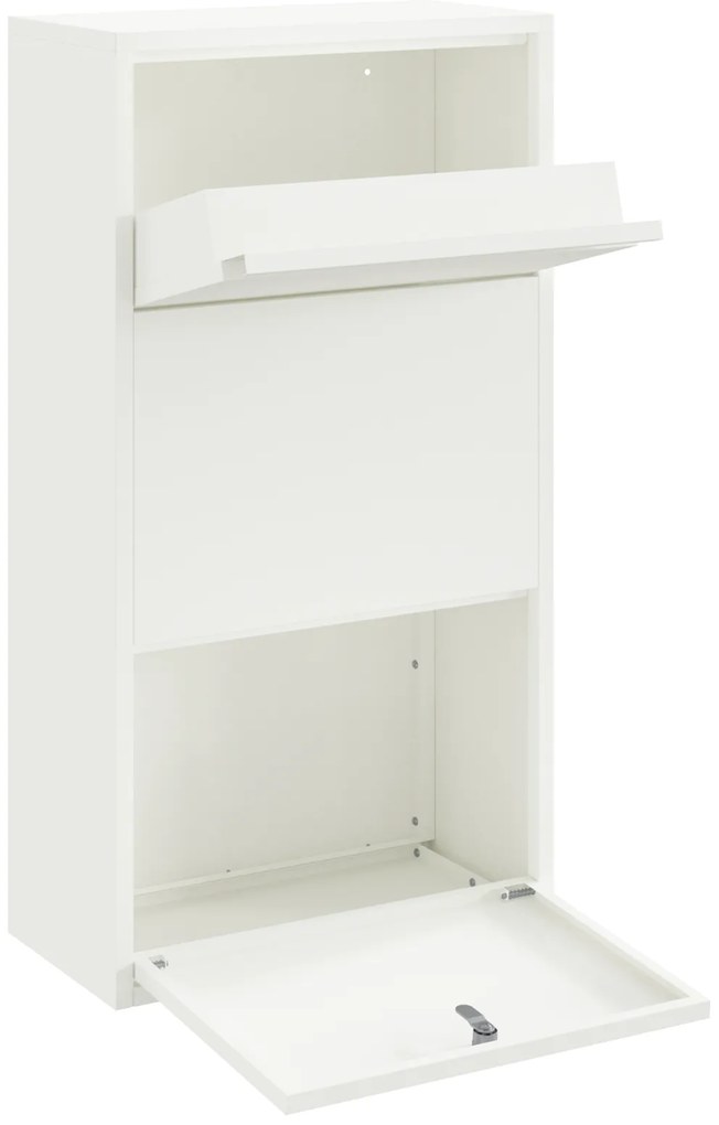 vidaXL Γραμματοκιβώτιο για Πακέτα Λευκό 44x22x82 εκ. Χάλυβας