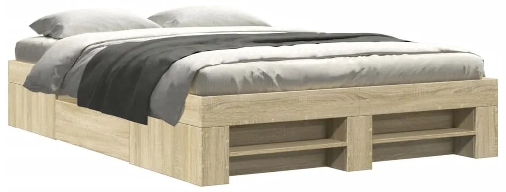 vidaXL Πλαίσιο Κρεβατιού Χωρ. Στρώμα Sonoma Δρυς 140x200εκ. Επ. Ξύλο