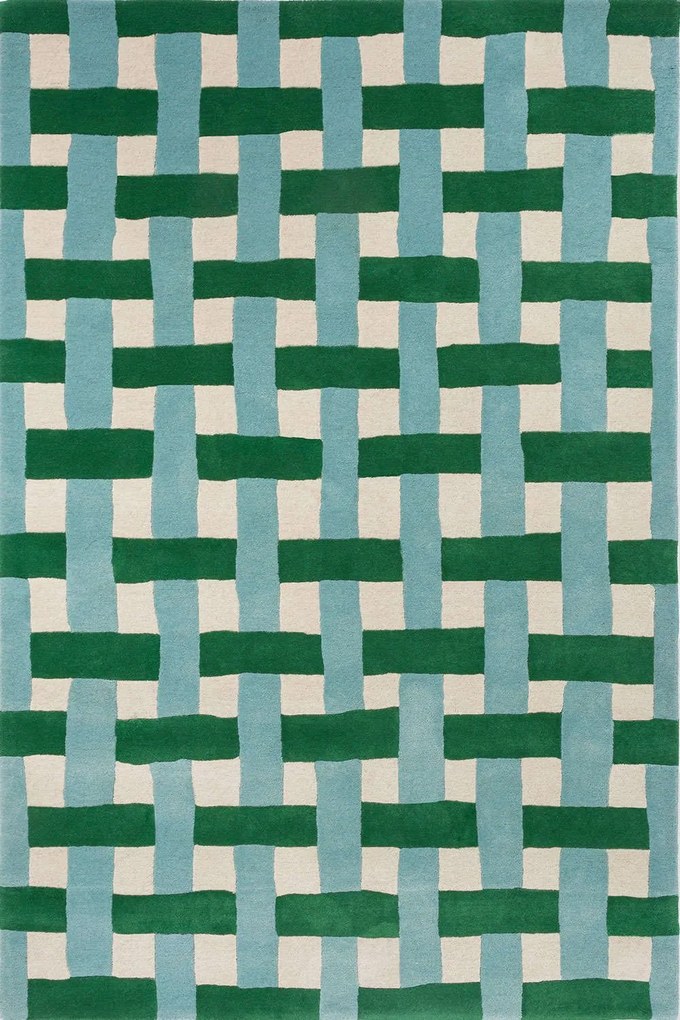 Χαλί Basketweave 144107 Green-Blue Harlequin 200X280cm