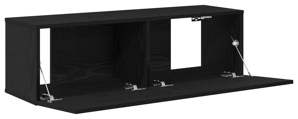 vidaXL Κόγχες τηλεόρασης 2 τεμ Μαύρο Δρύς 100x30x30 εκ Επεξεργασμένο ξύλο