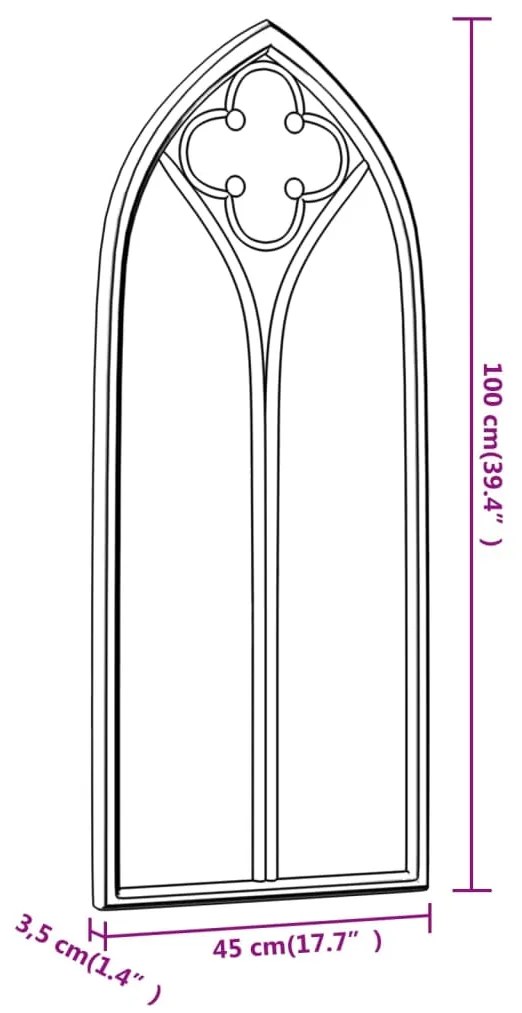 vidaXL Καθρέφτης για Εσωτερικούς Χώρους Μαύρος 100 x 45 εκ. από Σίδερο