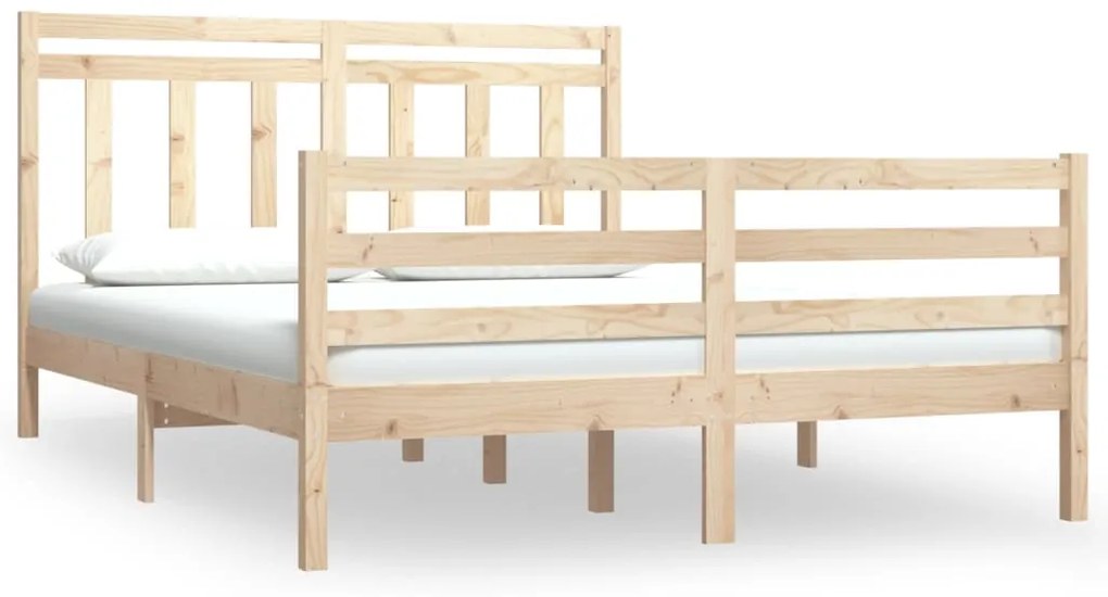 vidaXL Πλαίσιο Κρεβατιού 120 x 190 εκ. από Μασίφ Ξύλο Small Double