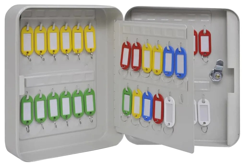 vidaXL Κουτί Κλειδιών Ελεφαντόδοντο 20 x 7,5 x 25 εκ Ατσάλι