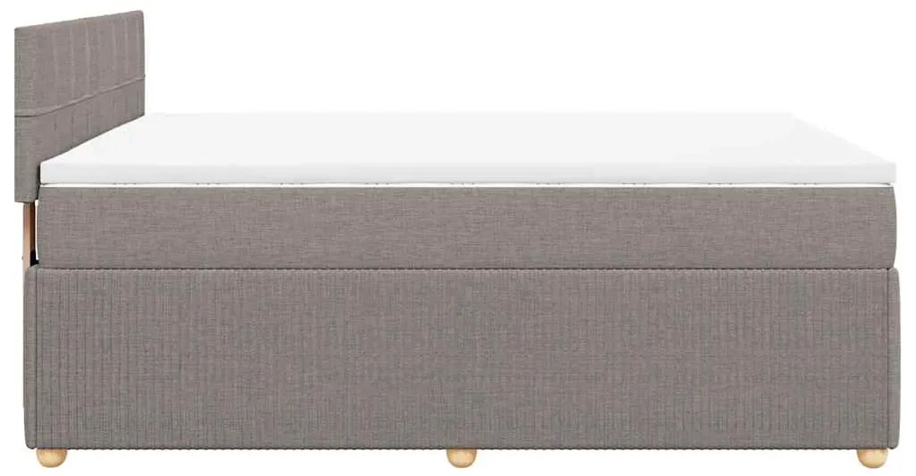 vidaXL Κρεβάτι Boxspring με Στρώμα Taupe 140x190 εκ. Υφασμάτινο