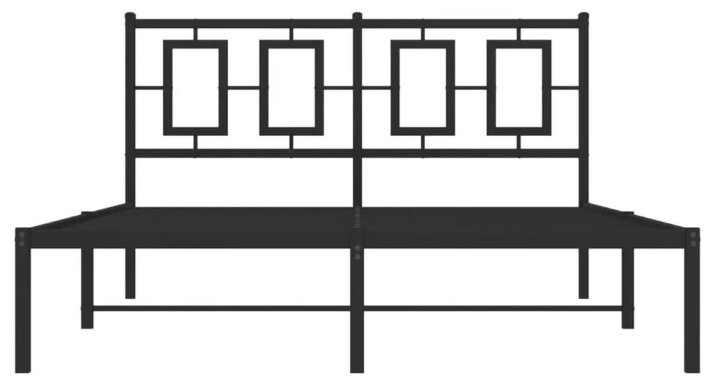 Πλαίσιο Κρεβατιού με Κεφαλάρι Μαύρο 140 x 200 εκ. Μεταλλικό - Μαύρο
