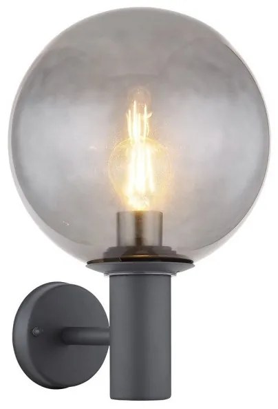 Απλίκα Φωτιστικό Τοίχου 1xΕ27 Ανθρακί Φ25cm IP44 Hedwig 31865 Globo Lighting-31865-Ανθρακί 31865