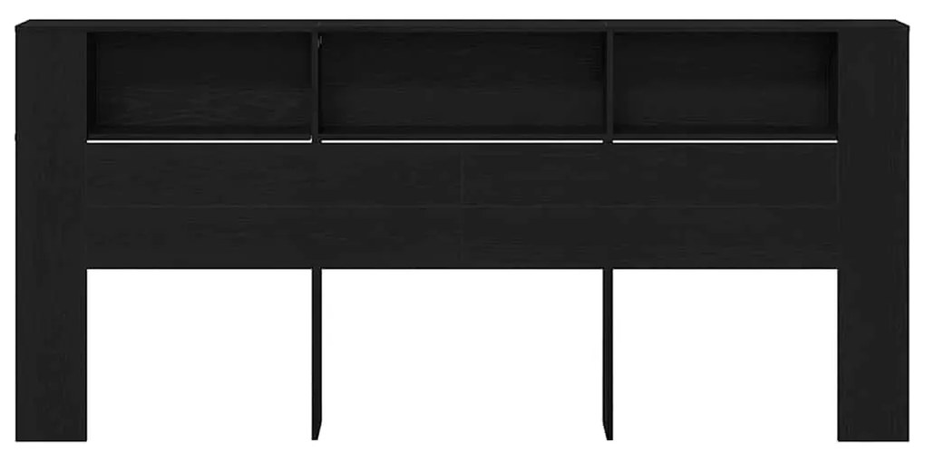 vidaXL Κρεβάτι με Κεφαλάρι με ράφι Μαύρη Οξυά 220 x 18,5 x 102,5 εκ.