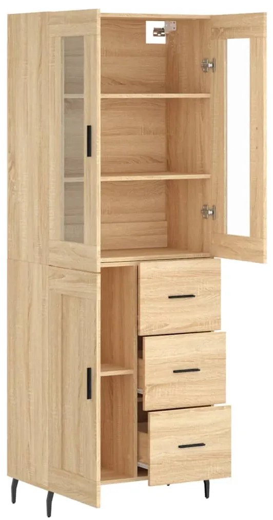 vidaXL Ντουλάπι Sonoma δρυς 69,5 x 34 x 180 εκ. από Επεξεργασμένο Ξύλο