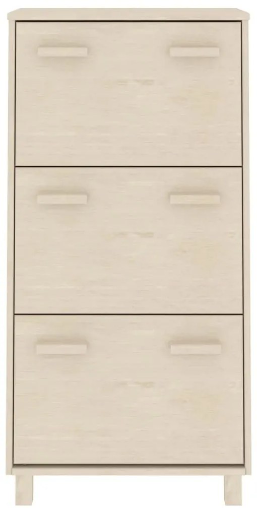 vidaXL Παπουτσοθήκη HAMAR Καφέ Μελί 59,5x35x117 εκ. Μασίφ Ξύλο Πεύκου