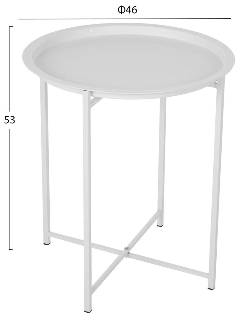 ΤΡΑΠΕΖΙ ΠΤΥΣΣΟΜΕΝΟ ΜΕ ΑΠΟΣΠΩΜΕΝΟ ΔΙΣΚΟ SAMUEL ΜΕΤΑΛΛΙΚΟ ΛΕΥΚΟ Φ45x52 εκ. HM5287.02