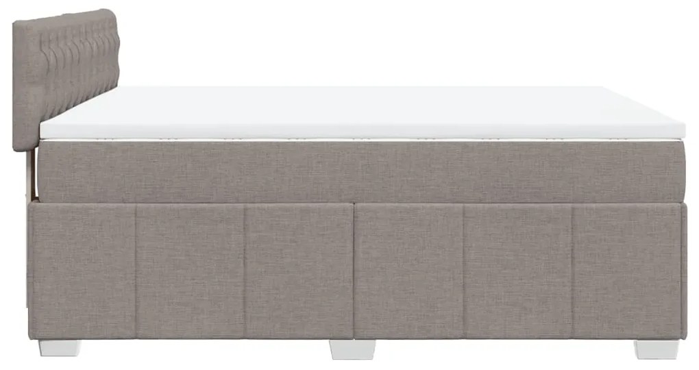 Κρεβάτι Boxspring με Στρώμα Taupe 140x190 εκ. Υφασμάτινο - Μπεζ-Γκρι