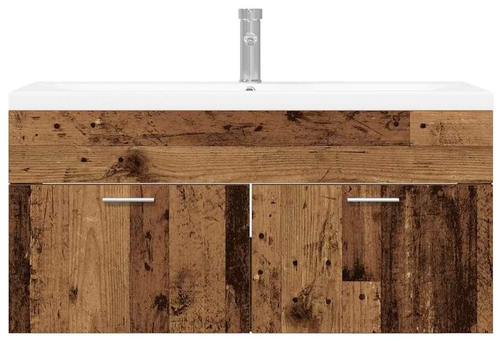 vidaXL Ντουλάπι Μπάνιου Επιτοίχιο Παλιό ξύλο 100 x 38,5 x 46 cm