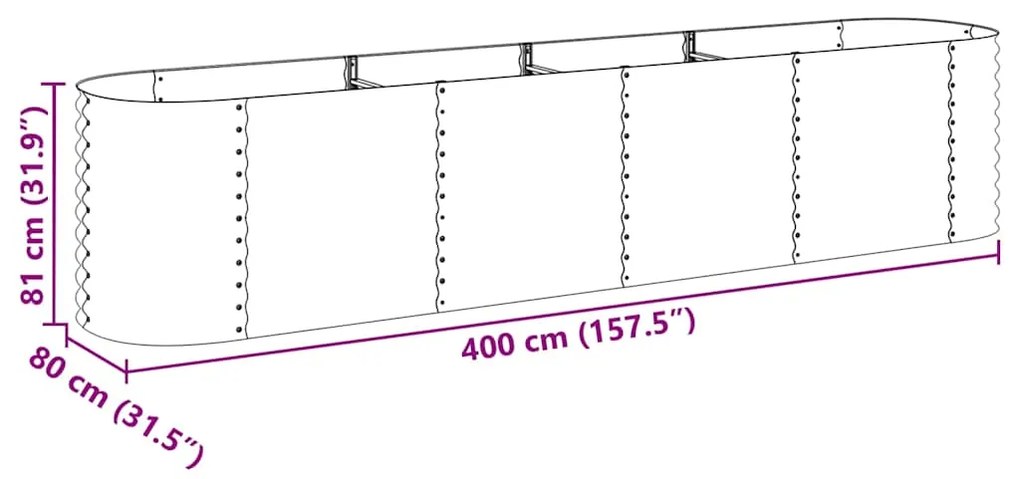 ΖΑΡΝΤΙΝΙΕΡΑ ΥΠΕΡΥΨΩΜΕΝΗ ΑΣΗΜΙ 400X80X81 ΕΚ. ΓΑΛΒΑΝΙΣΜ. ΧΑΛΥΒΑΣ 45511