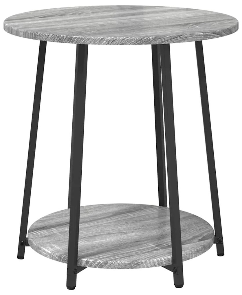 vidaXL Σετ βοηθητικά τραπεζάκια με ράφι 2 pcs Γκρι σονόμα και Μαύρο