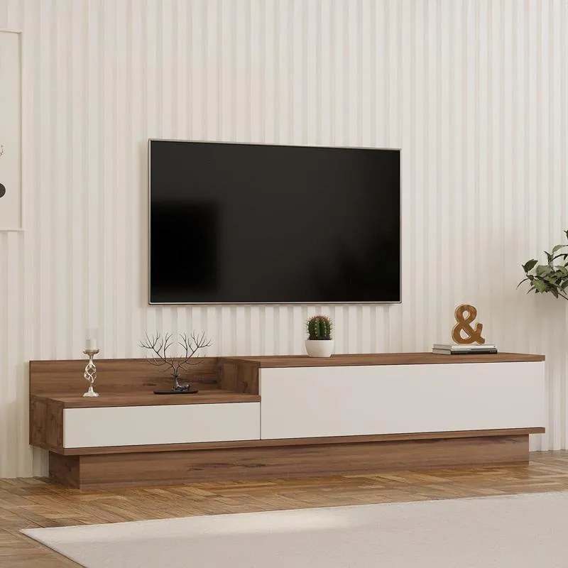 Έπιπλο τηλεόρασης Eclipse λευκό - ανθρακί 160x35x35 εκ. 160x35x35 εκ.