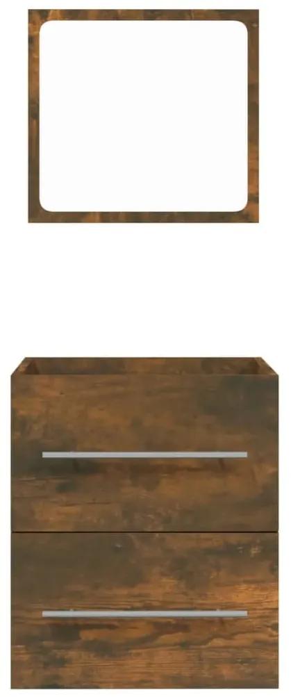 Ντουλάπι Μπάνιου με Καθρέφτη Καπνιστή δρυς 41x38,5x48 εκ. - Καφέ
