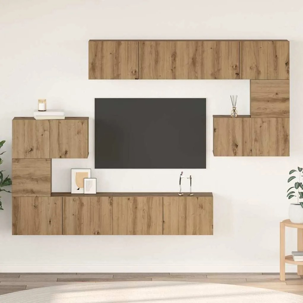 vidaXL Σετ επίπλου τηλεόρασης Άλλο 8 pcs artisan δρυς 80 x 30 x 30 εκ