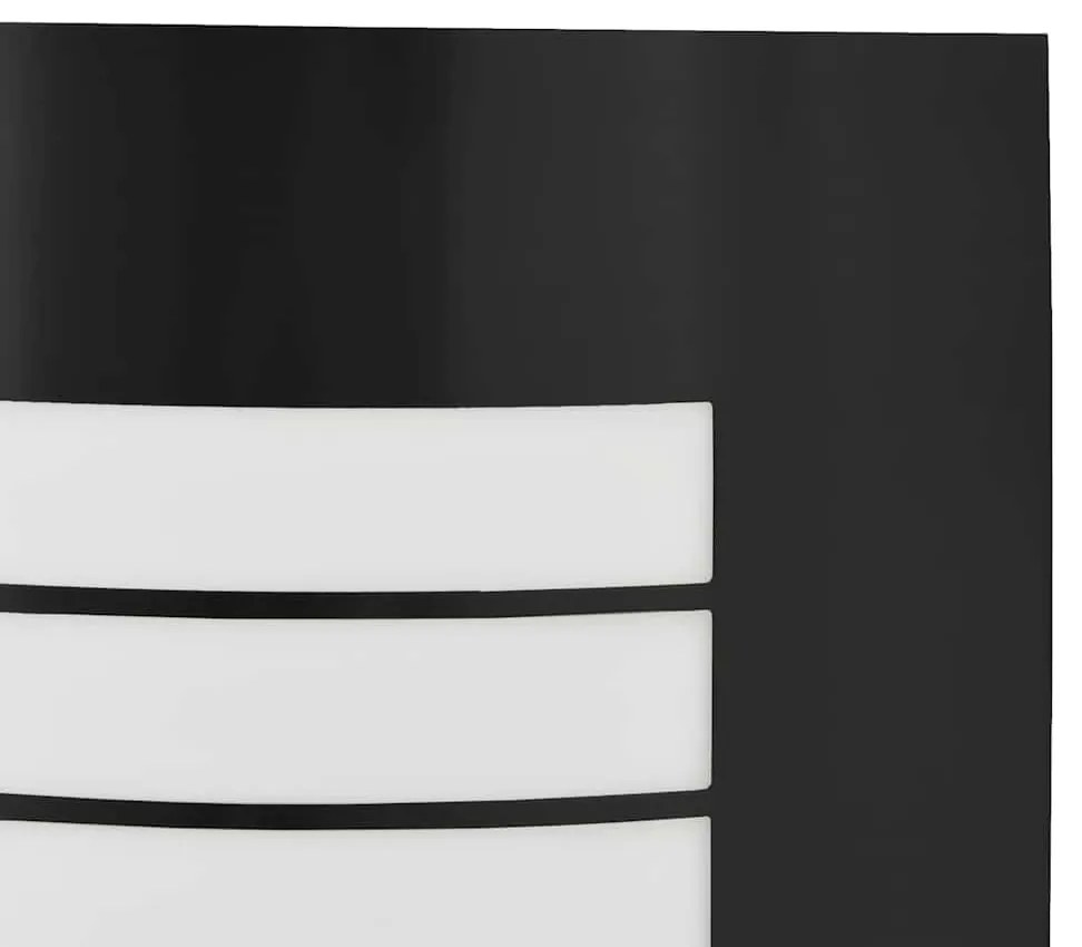 vidaXL Εξωτερικό Τοιχοφωτιστικό με Αισθητήρα 2 τεμάχια Μαύρο Ανοξείδωτο IP44