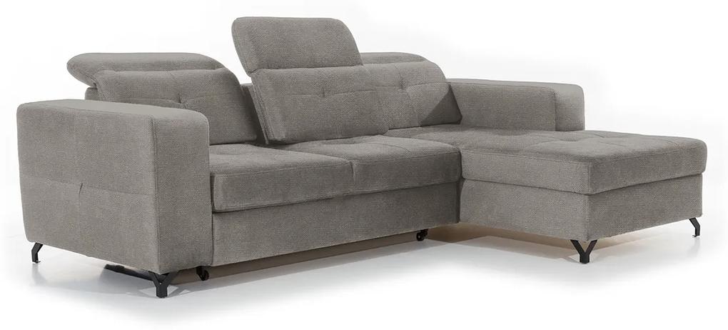 Γωνιακός καναπές Κρεβάτι BELAVIO Mini, με αποθηκευτικό χώρο, γκρί 266x107x174cm-Δεξιά γωνία-BOG6034