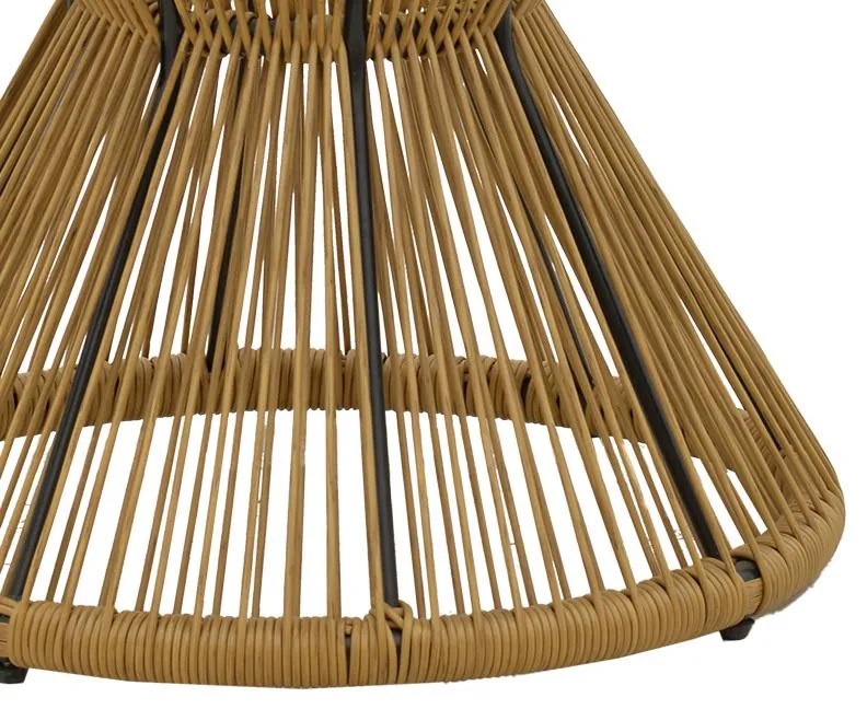Σετ κήπου Naoki - Mabil 3 τεμ. pe rattan φυσικό - μαύρο μέταλλο 50x50x55 εκ.