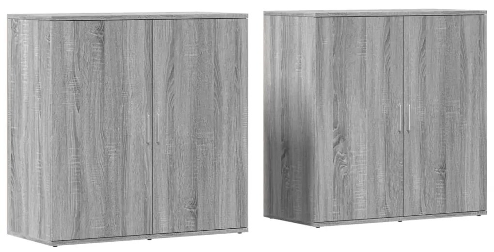 vidaXL Ντουλάπια 2Τεμ. Γκρι Sonoma 79x38x80 εκ. από Επεξεργασμένο Ξύλο