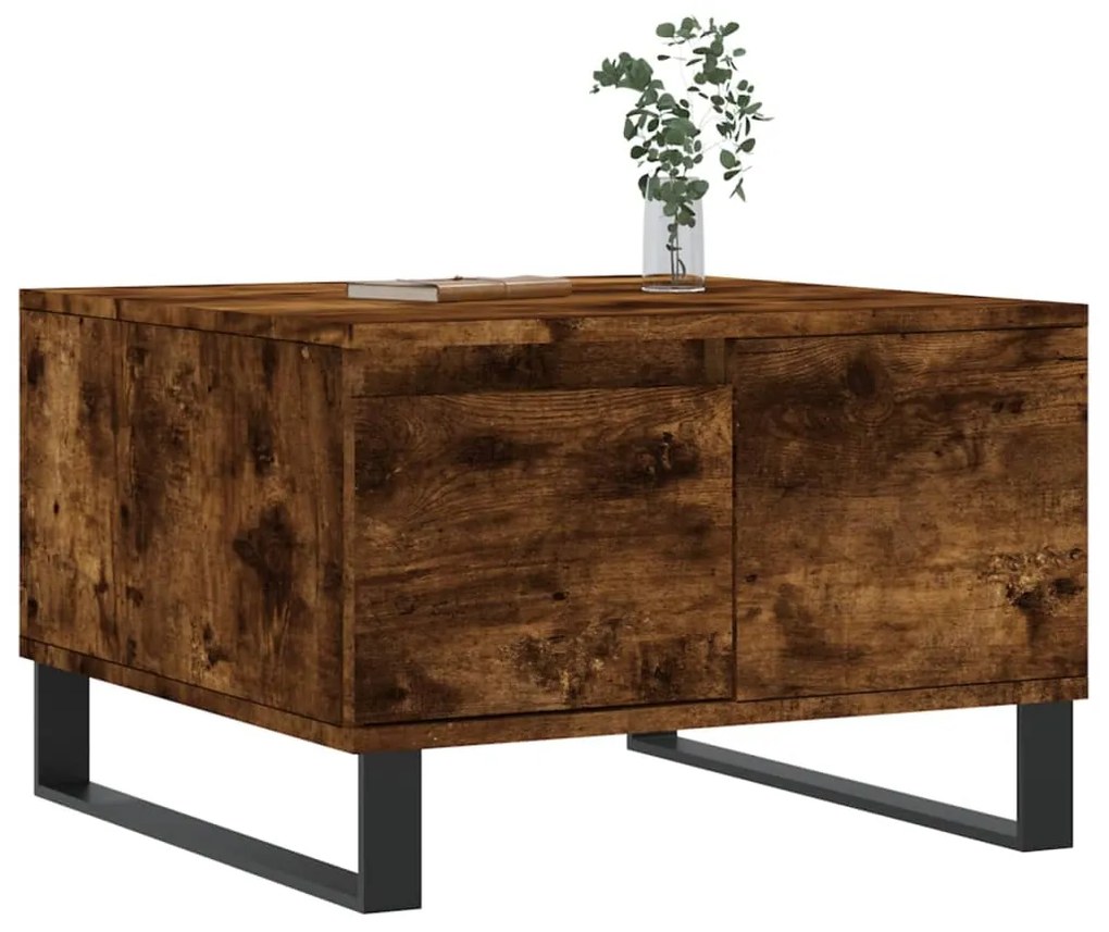 vidaXL Τραπεζάκι Σαλονιού Καπνιστή Δρυς 55x55x36,5εκ. Επεξεργασμ. Ξύλο