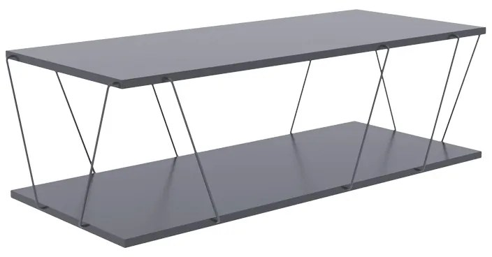 Tραπέζι σαλονιού Tars pakoworld γκρι-μαύρο 120x48x30εκ