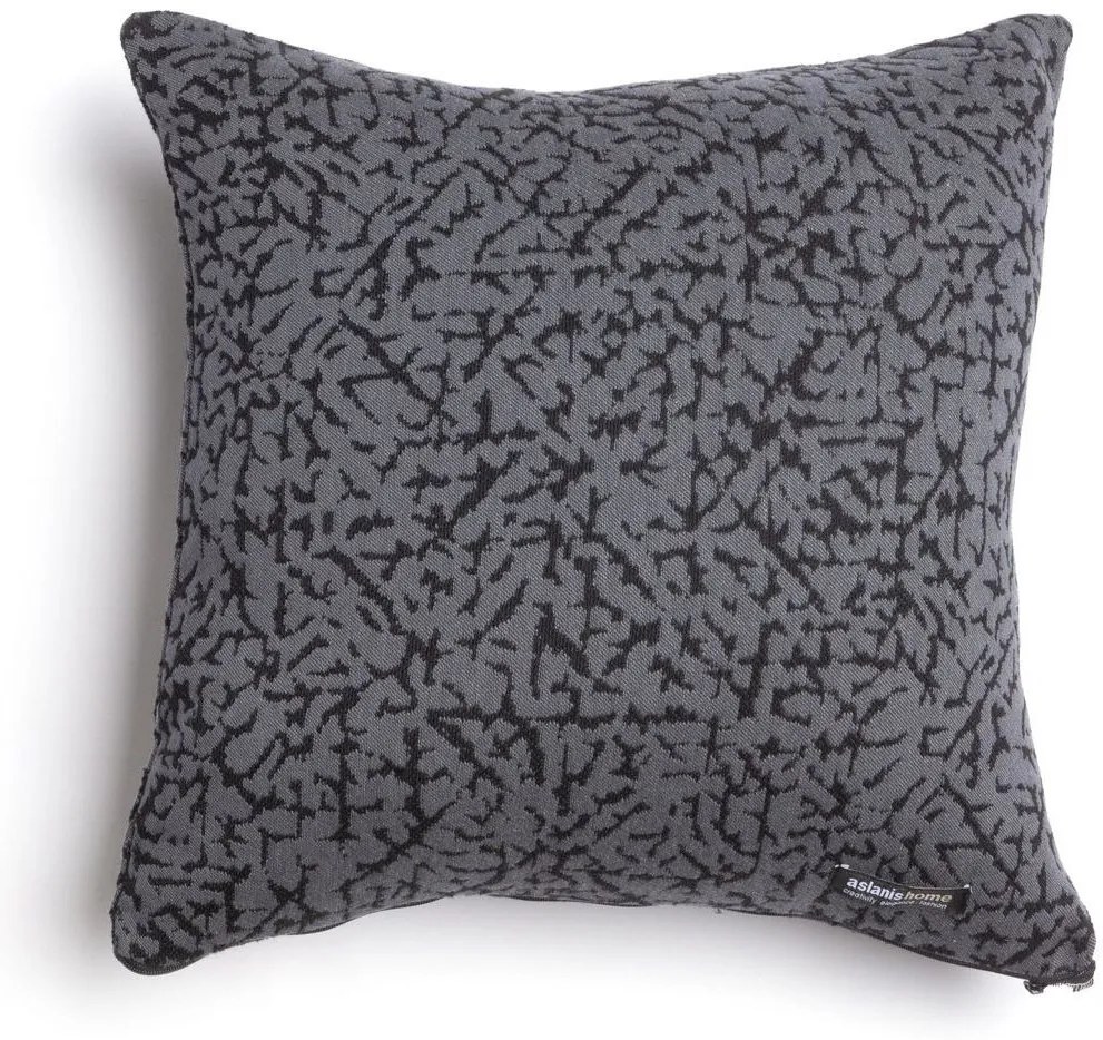 Διακοσμητική μαξιλαροθήκη Aslanis Home Athos-Grafitis-Mauro-45 x 45 εκ.
