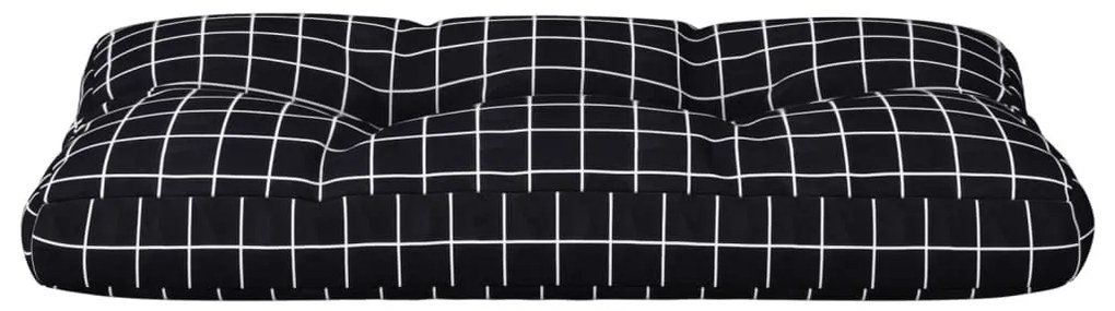 Μαξιλάρι Παλέτας Μαύρο Καρό 70 x 40 x 12 εκ. Υφασμάτινο - Πολύχρωμο