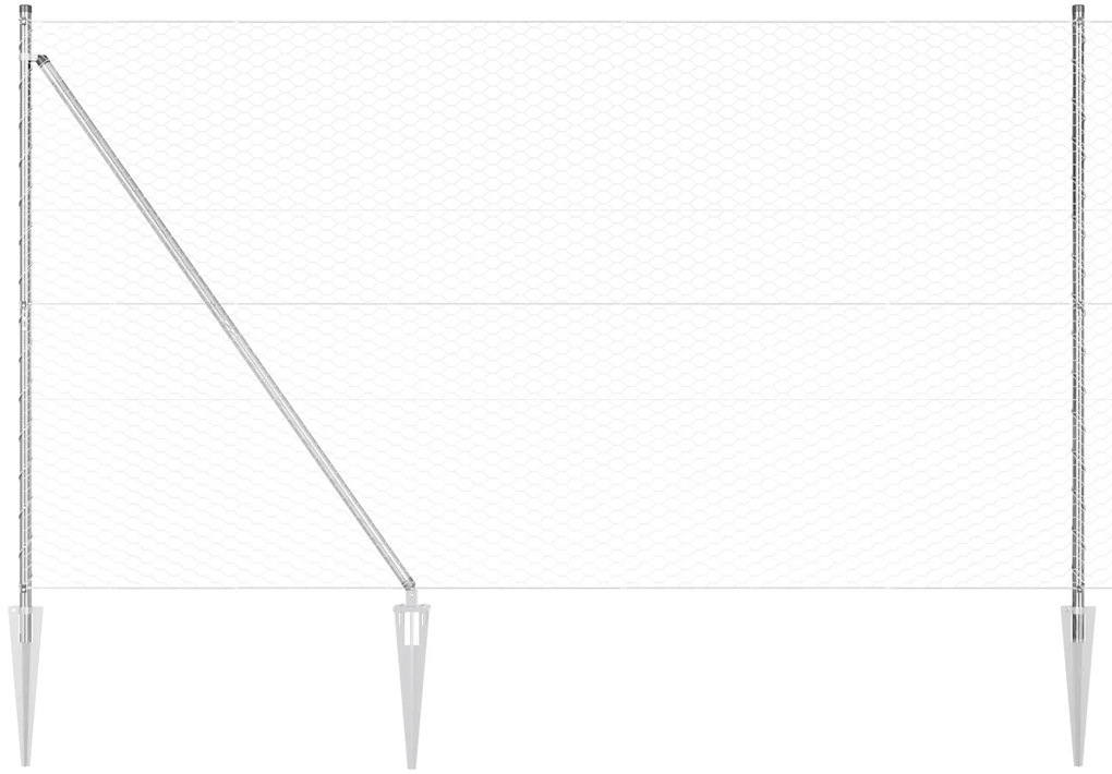 vidaXL Hexagon Fence 1.6x100 μ Γαλβανισμένος Χάλυβας