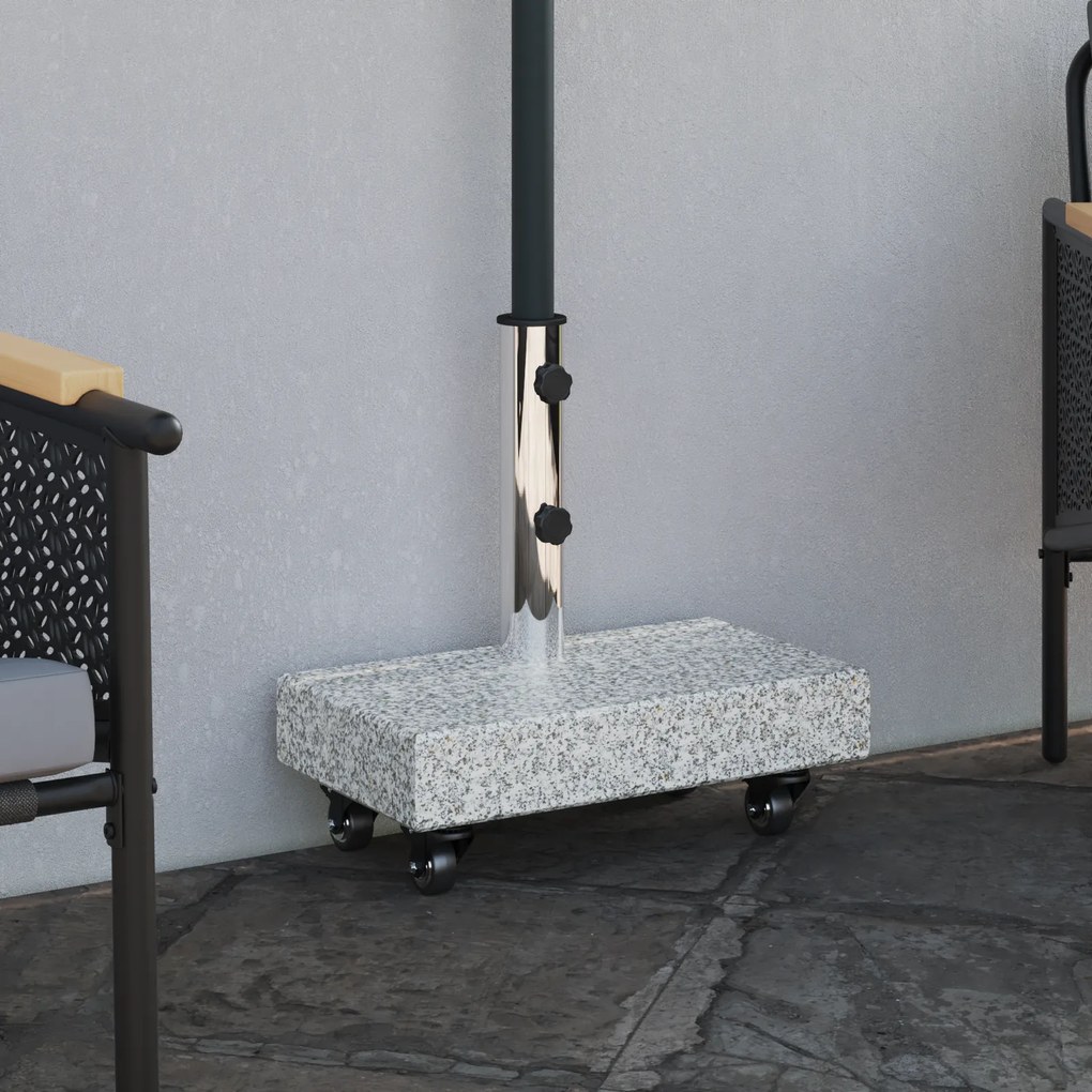 vidaXL Βάση ομπρέλας Γκρι 45 x 25 x 45 εκ. Γρανίτης, Ατσάλι