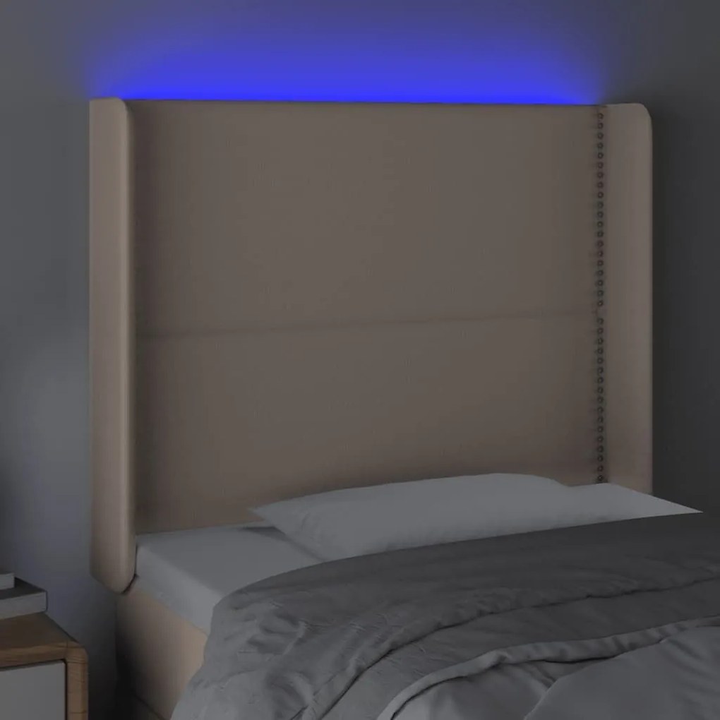 Κεφαλάρι Κρεβατιού LED Καπουτσίνο 83x16x118/128 εκ - Καφέ