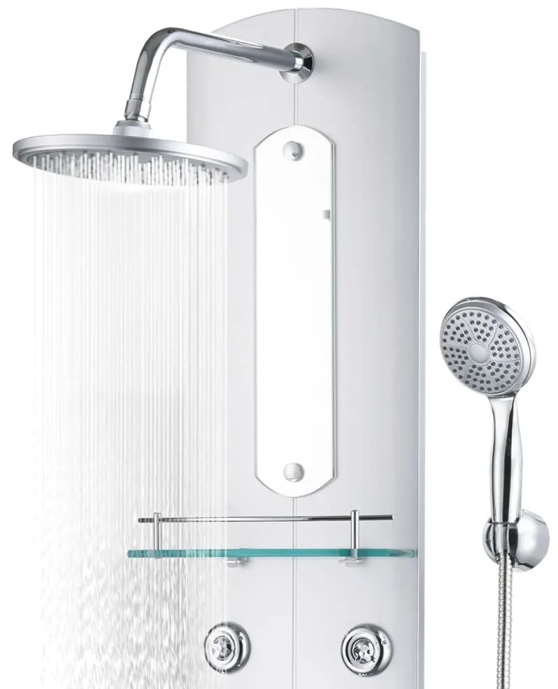 vidaXL Στήλη Ντους Υδρομασάζ Ασημί 25 x 43 x 120 εκ.
