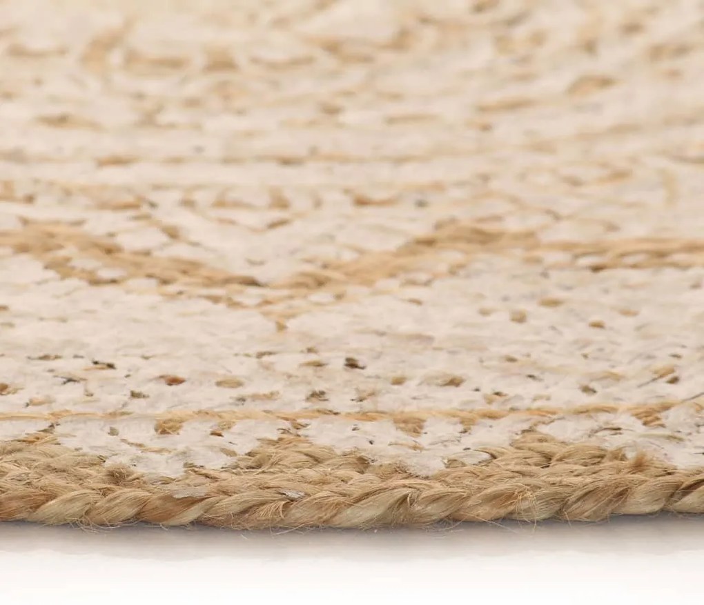 vidaXL Χαλί Πλεκτό Στρογγυλό με Σχέδιο 150 εκ. από Γιούτα