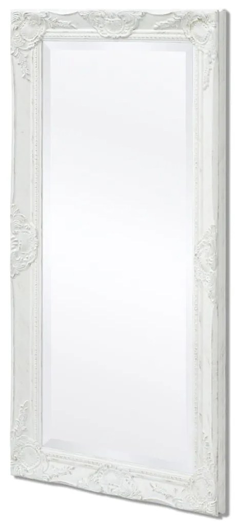Καθρέφτης Τοίχου με Μπαρόκ Στιλ Λευκός 100 x 50 εκ. - Λευκό
