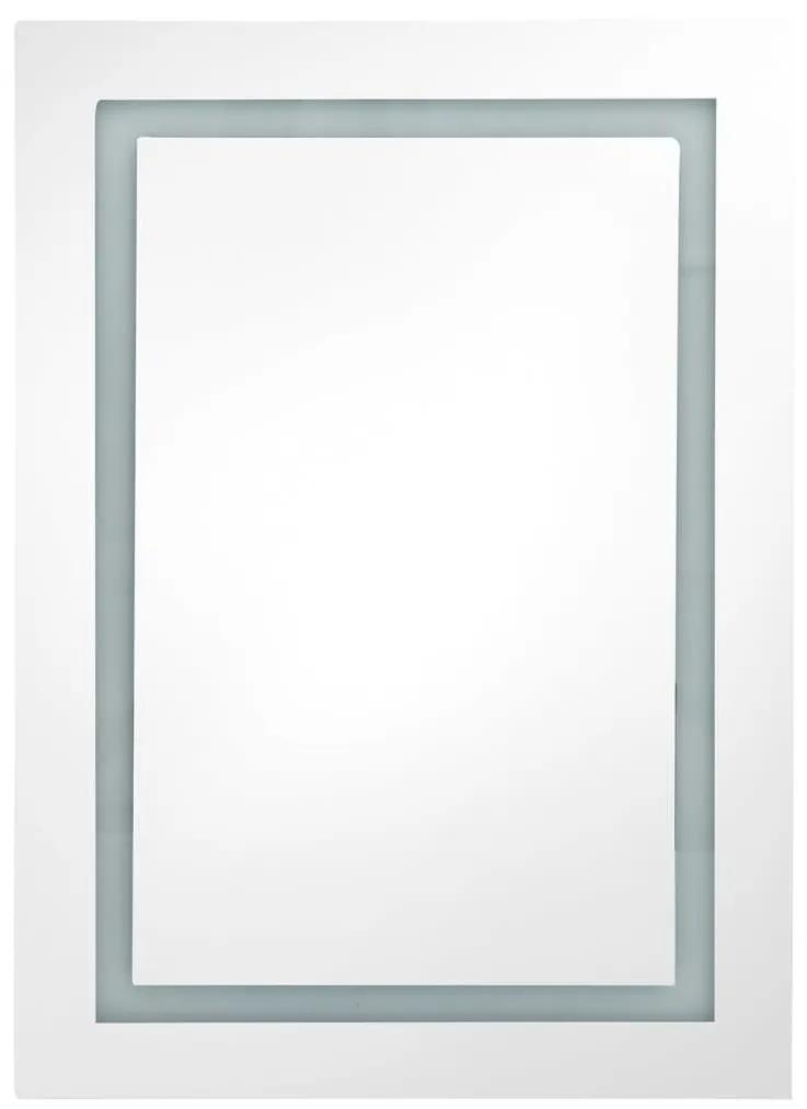 Καθρέφτης Μπάνιου με Ντουλάπι &amp; LED Λαμπερό Γκρι 50x13x70 εκ. - Γκρι