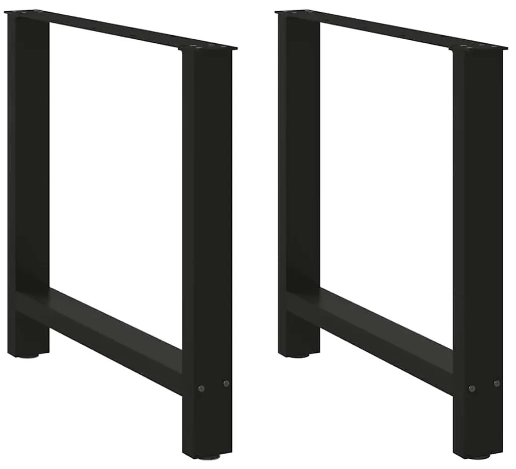 vidaXL Πόδια Τραπεζαρίας 2 τεμ. Μαύρα 70x(72-73) εκ. Ατσάλι